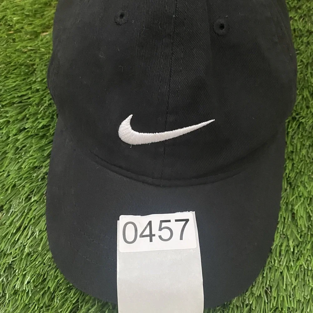 Nike Club Cap Kids Youth Swoosh Adjustable Hat Black White Size 4-7